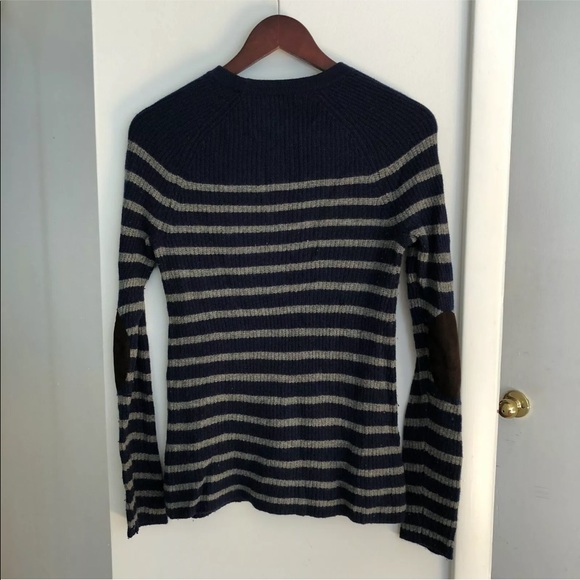 Madewell XS striped sweater elbow patches wool - Picture 8 of 10